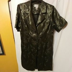 Green Long Over Jacket Blouse